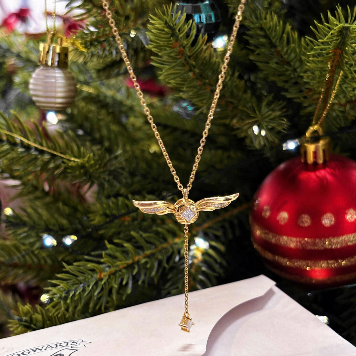 Gold-Plated Necklace with Lariat Detail