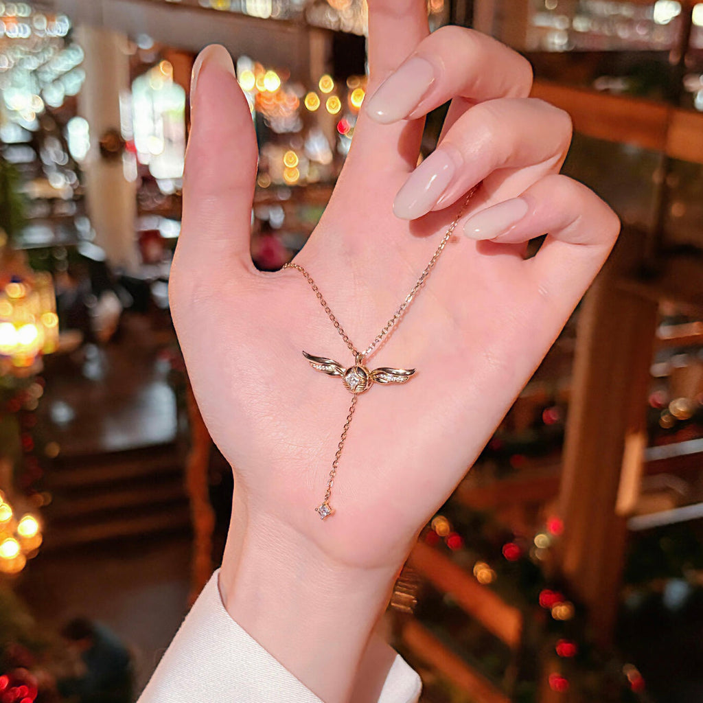 Gold-Plated Necklace with Lariat Detail