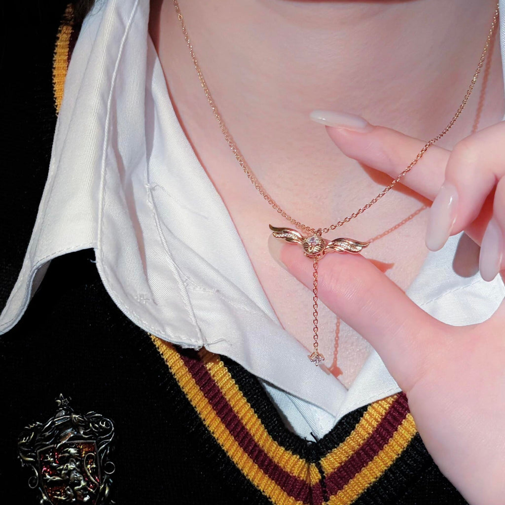 Gold-Plated Necklace with Lariat Detail