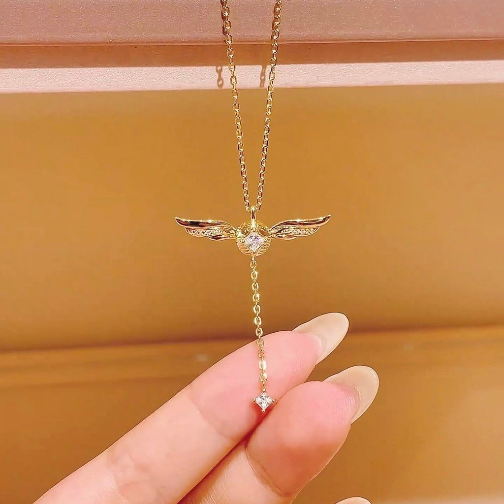 Gold-Plated Necklace with Lariat Detail