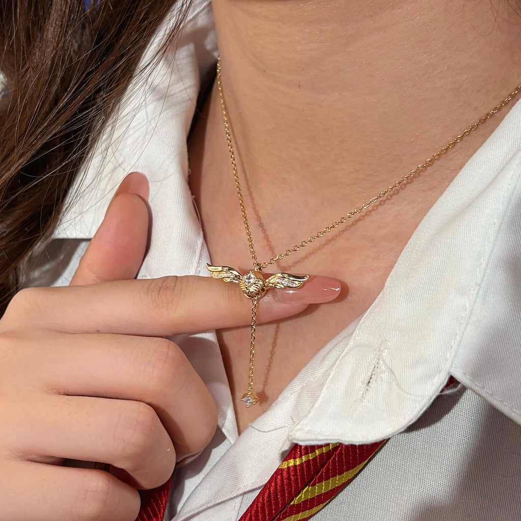Gold-Plated Necklace with Lariat Detail