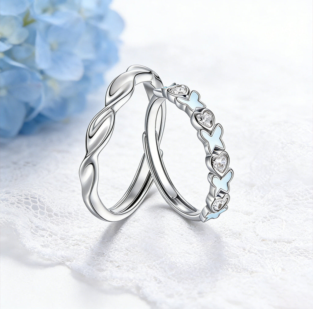 Sterling Silver Ring with Butterfly Detail