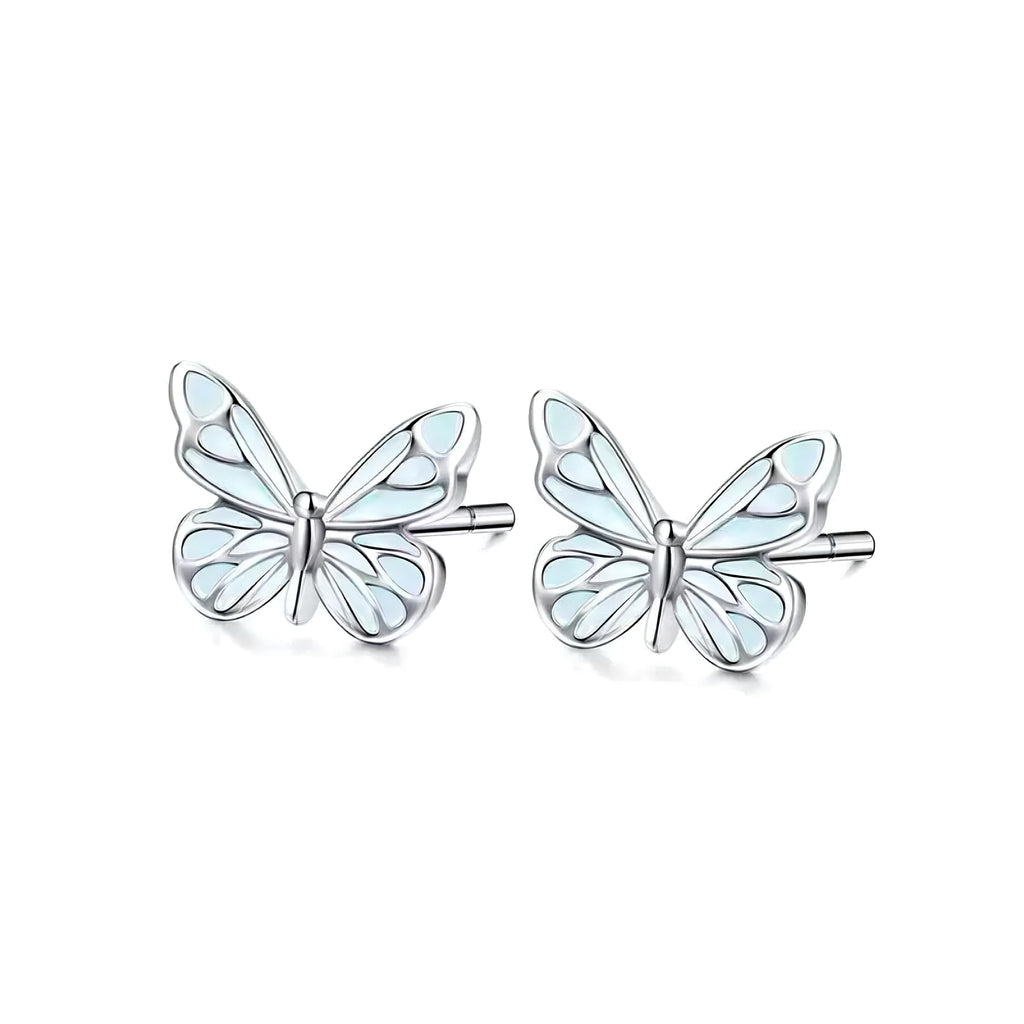 Sterling Silver Earrings with Butterfly Detail