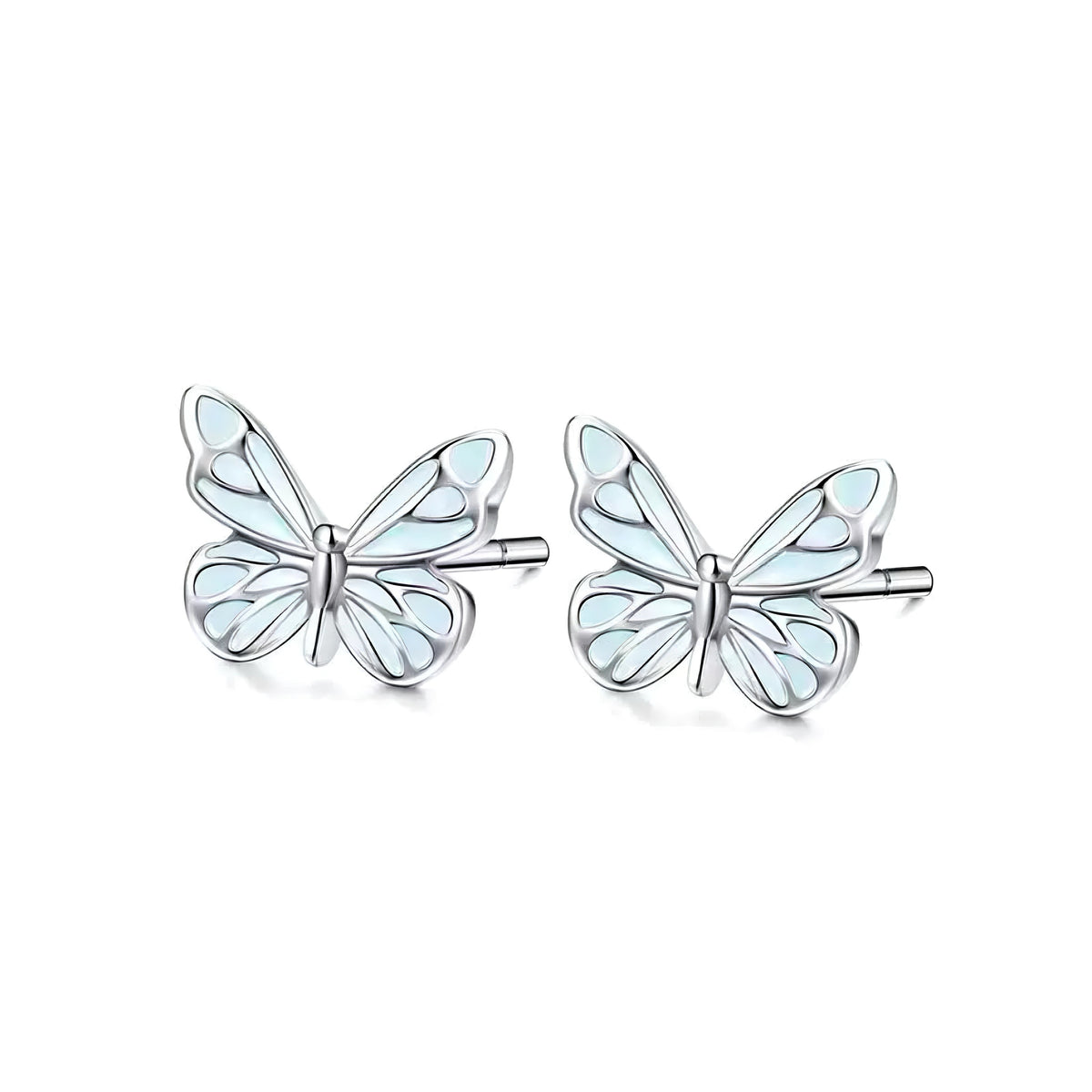 Sterling Silver Earrings with Butterfly Detail