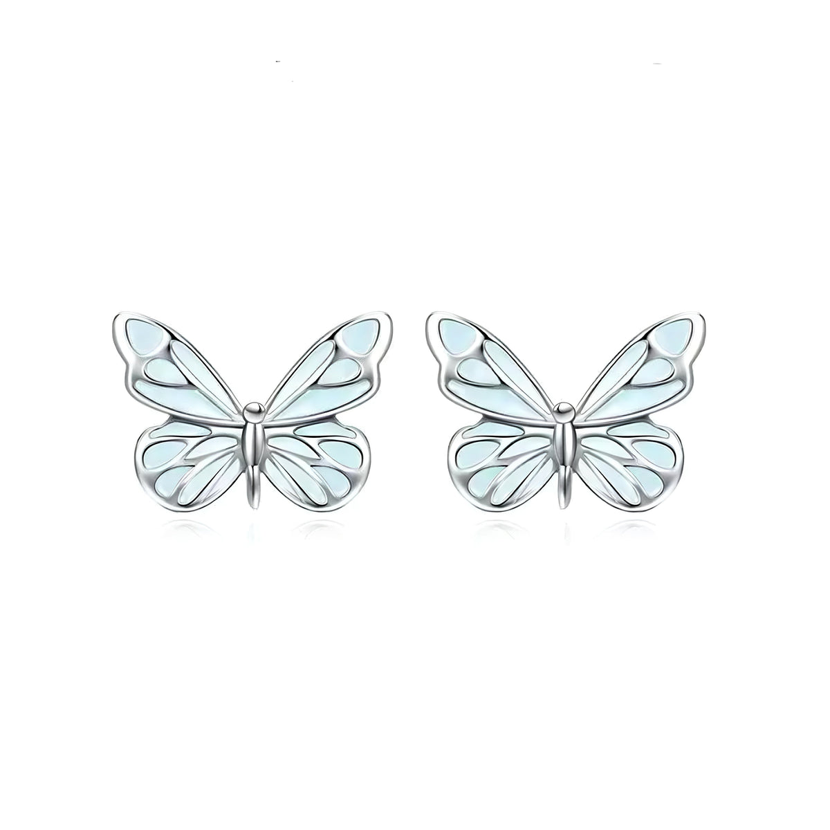 Sterling Silver Earrings with Butterfly Detail