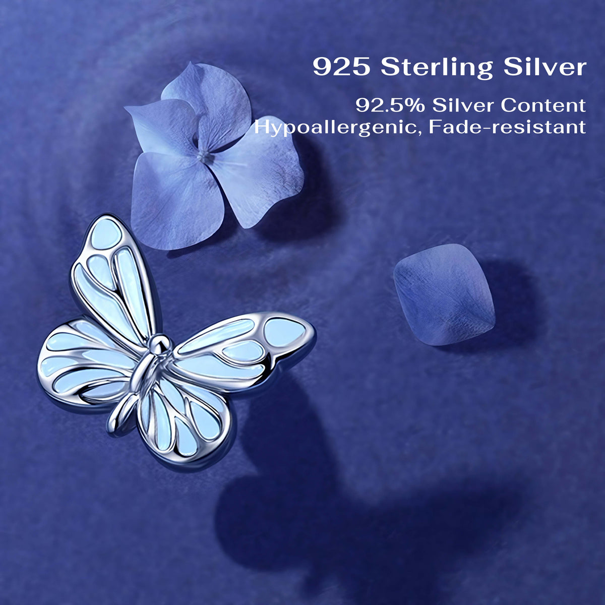 Sterling Silver Earrings with Butterfly Detail