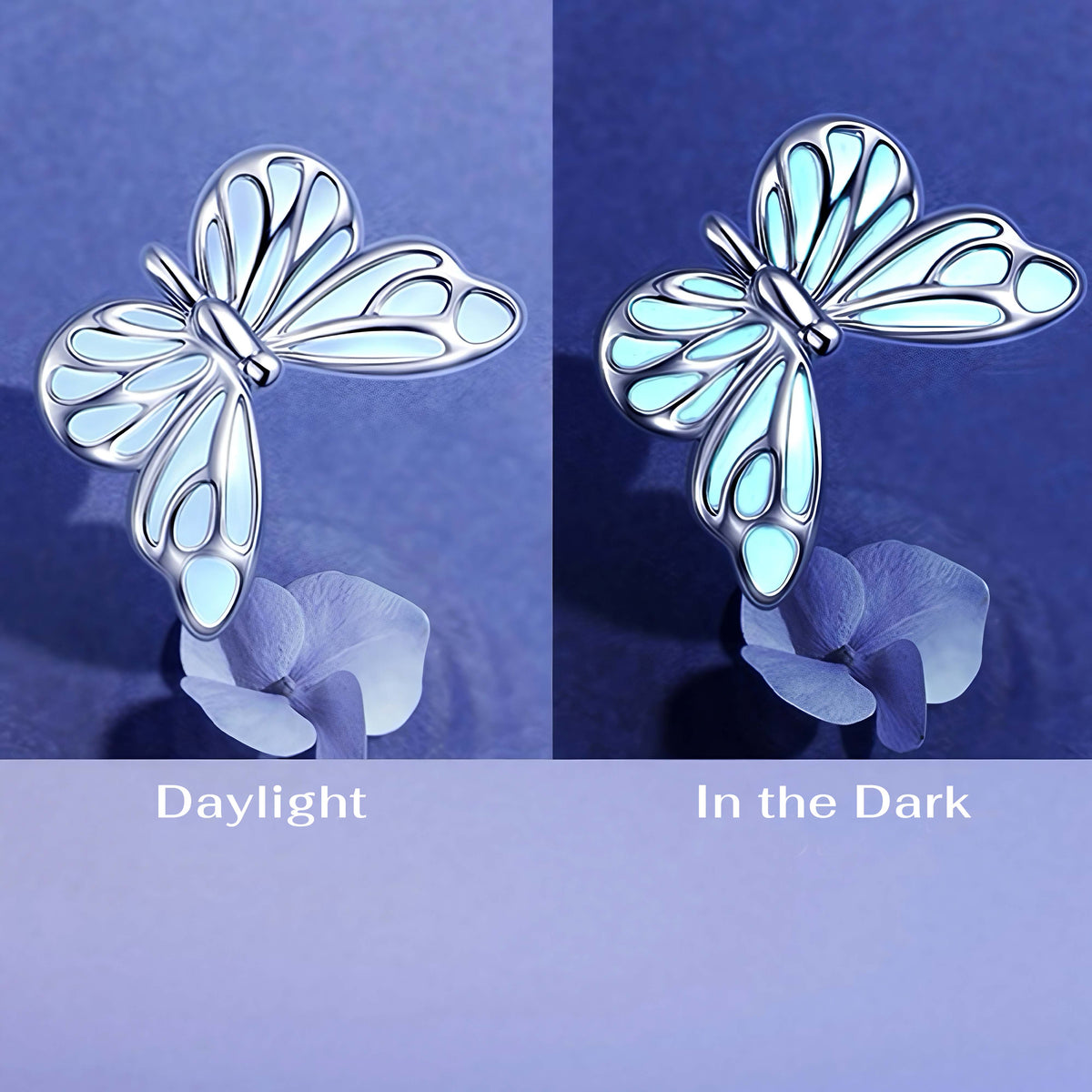 Sterling Silver Earrings with Butterfly Detail