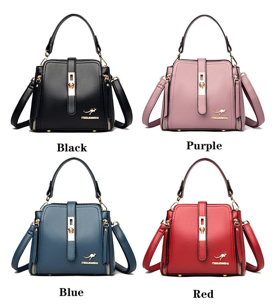 Leather Shoulder Bag with Polished Detail