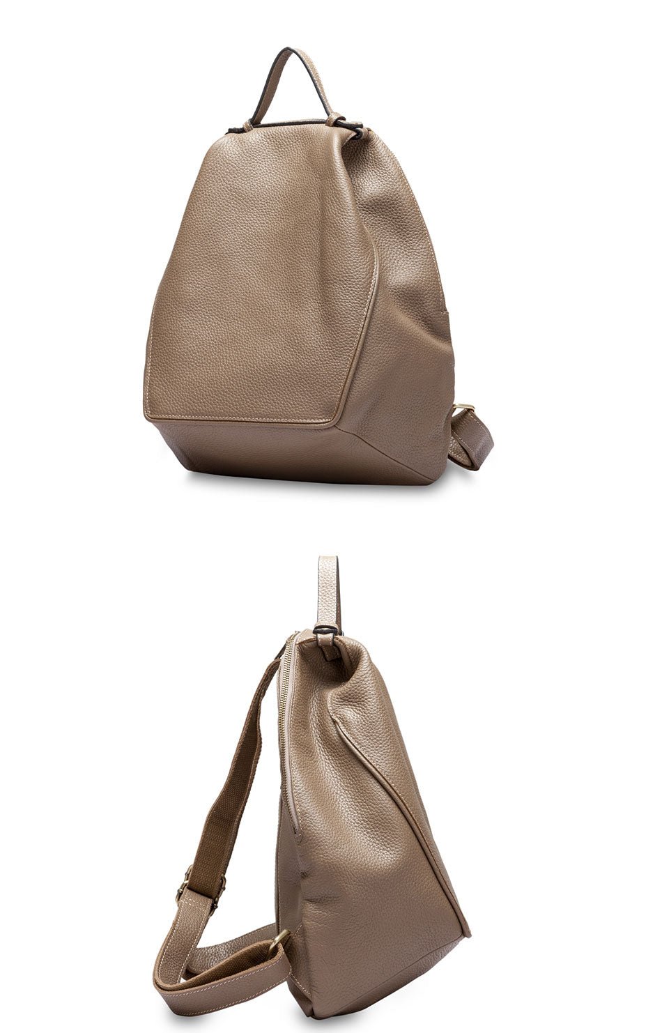 Compact Genuine Leather Backpack