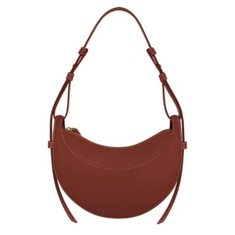 Sculpted Genuine Leather Hobo Bag