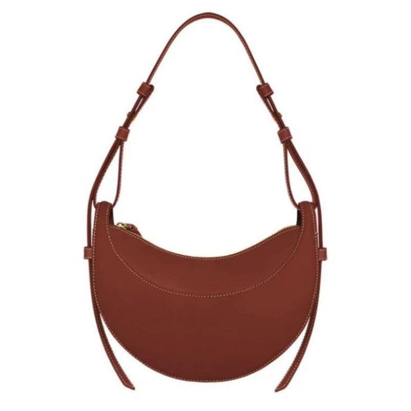 Sculpted Genuine Leather Hobo Bag