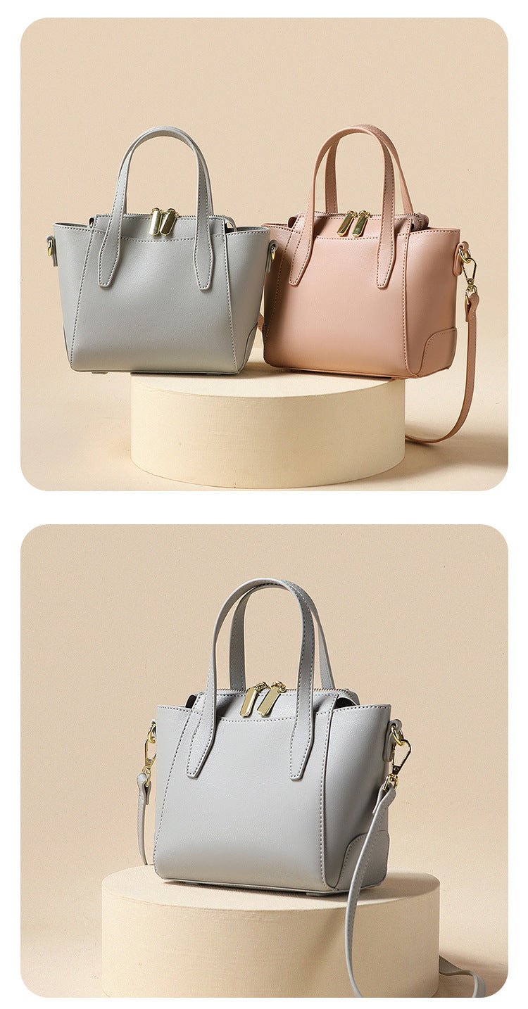 Leather Tote Bag with Minimalist Detail