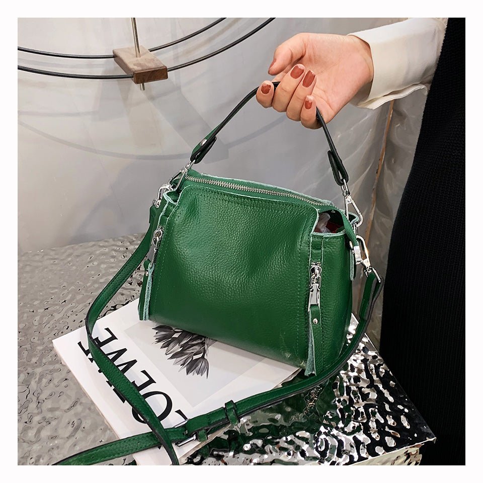 Genuine Leather Messenger Bag with Refined Detail