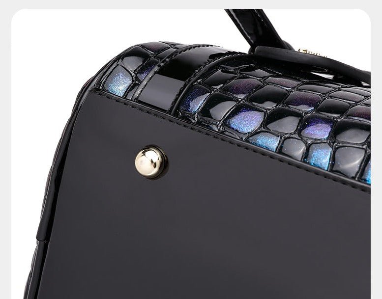 Genuine Leather Tote Bag with Weekend Detail