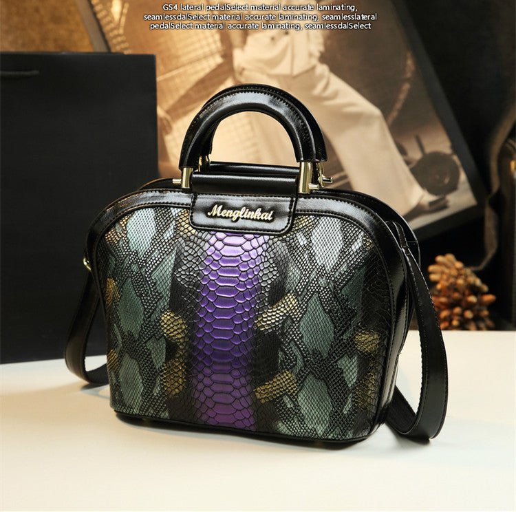 Genuine Leather Bucket Bag with Drawstring Detail