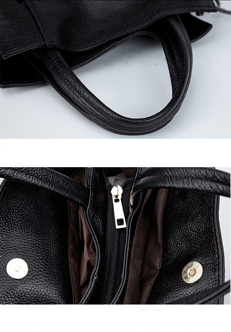 Genuine Leather Messenger Bag with Weekend Detail