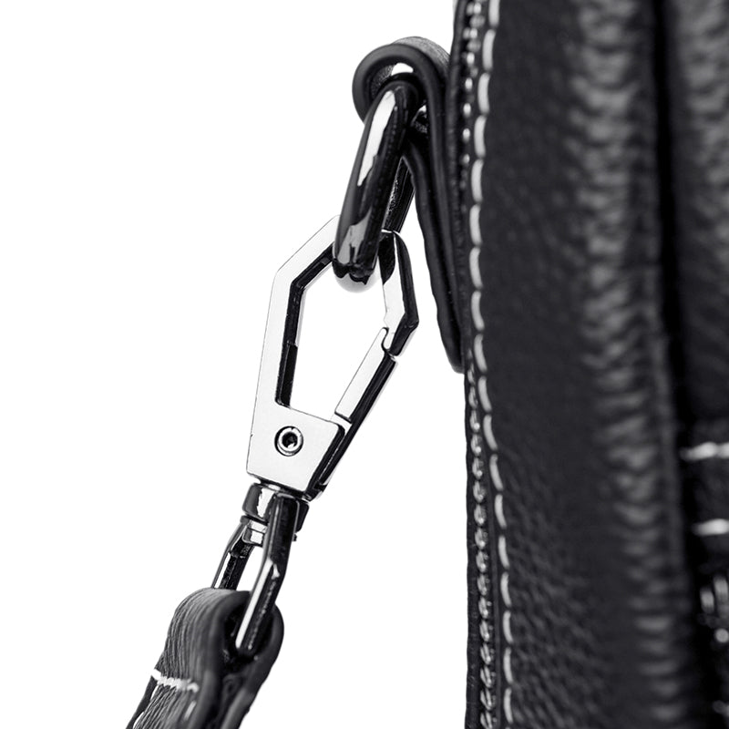 Genuine Leather Backpack with Polished Detail