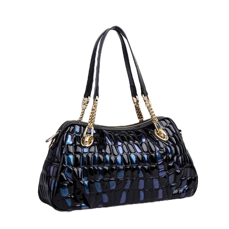 Croc-Effect Purse in Genuine Leather