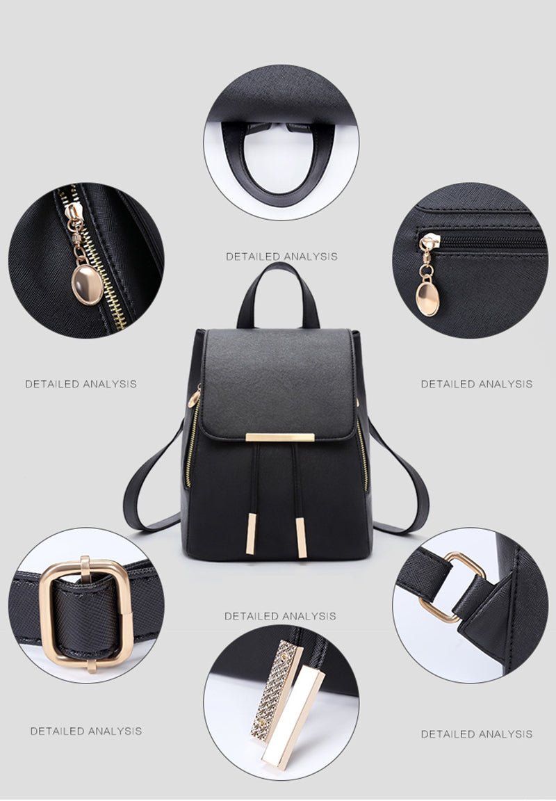 PU Leather Backpack with Everyday Detail