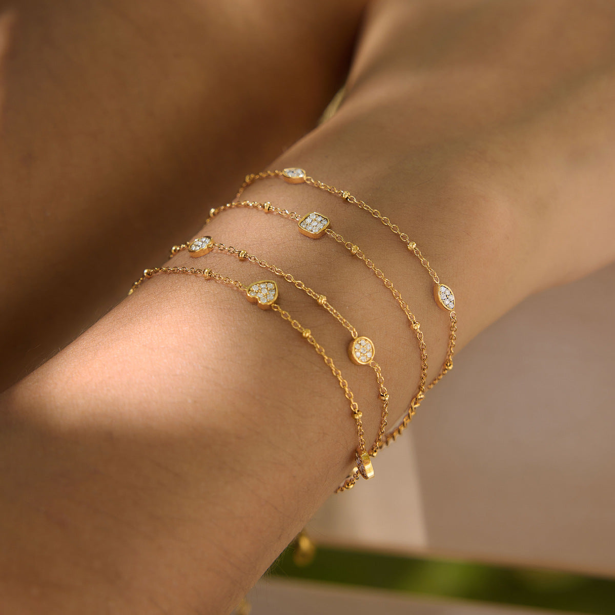 Stainless Steel Bracelet with Station Detail