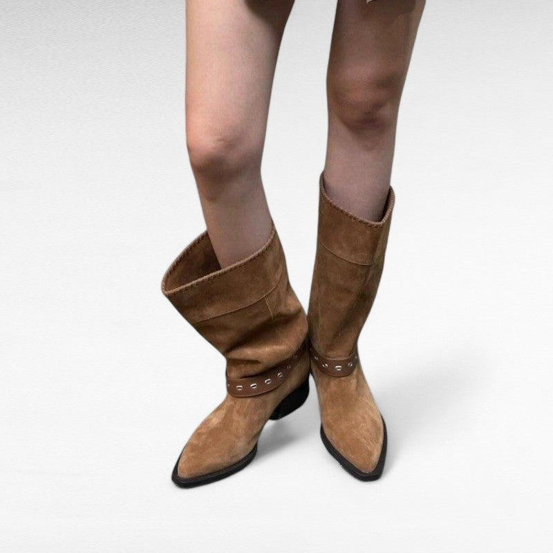 Essential Buckled Wide-Calf Western Boots