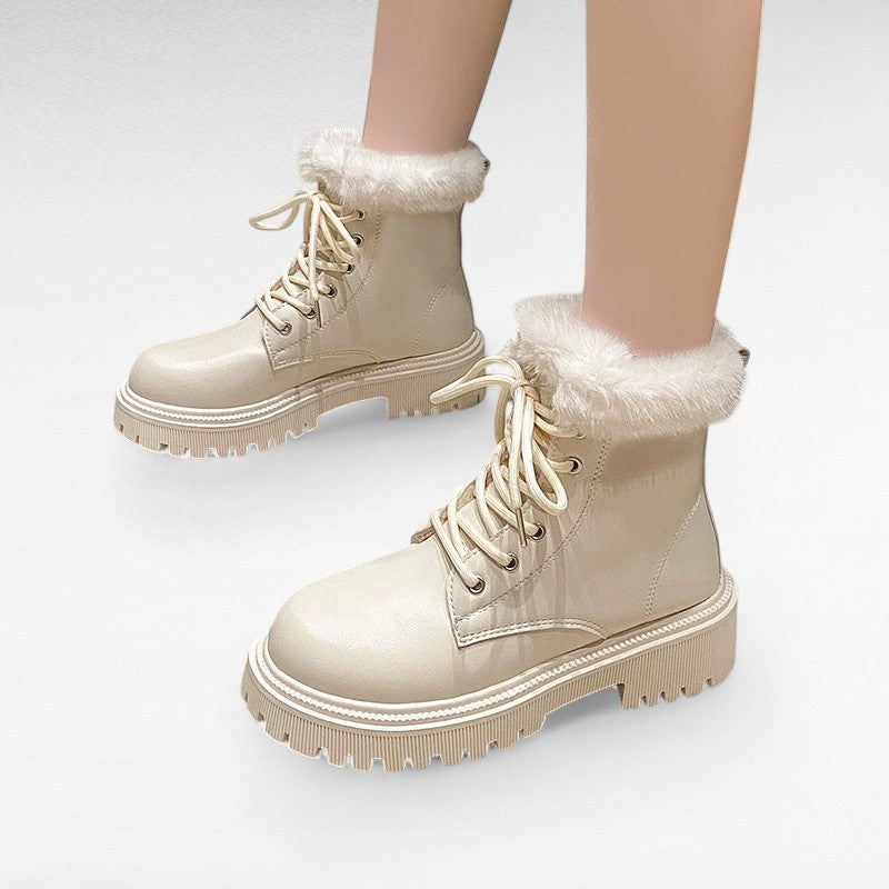 Bold Ysolde Lace-Up Shearling-Lined Boots