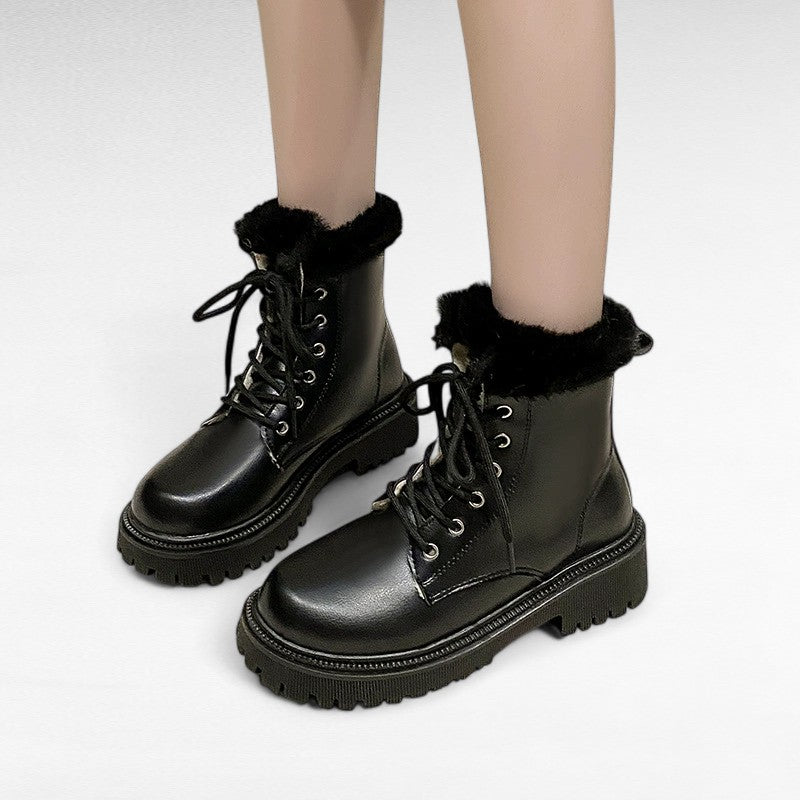Bold Ysolde Lace-Up Shearling-Lined Boots