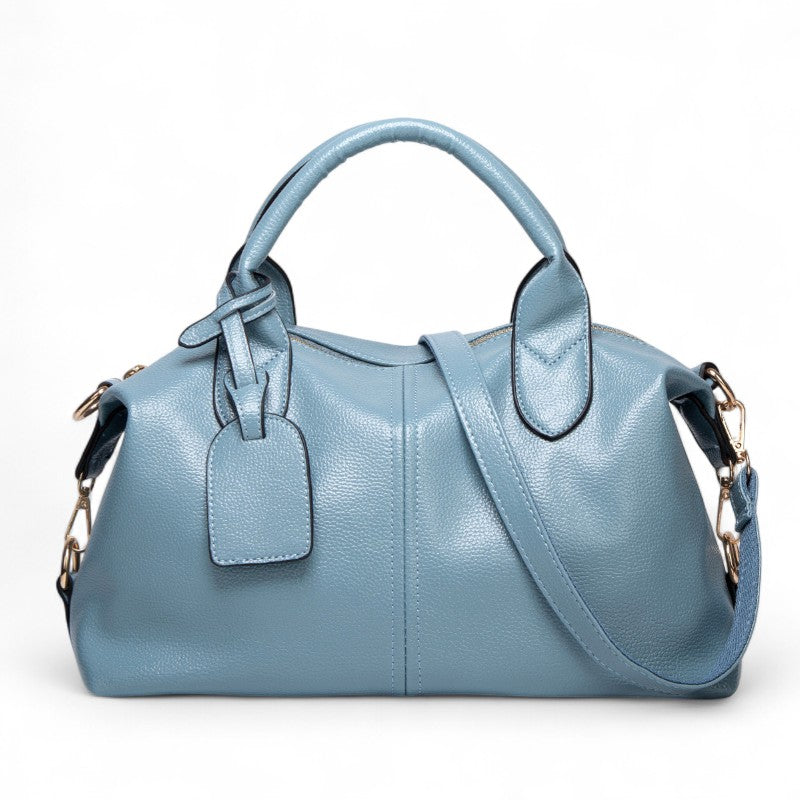 Understated Textured Leather Bag with Removable Strap