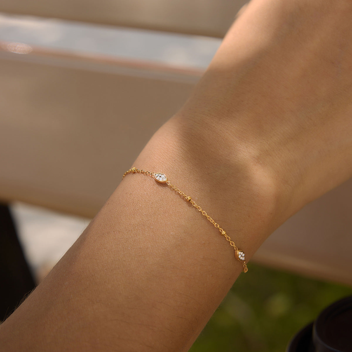 Stainless Steel Bracelet with Station Detail