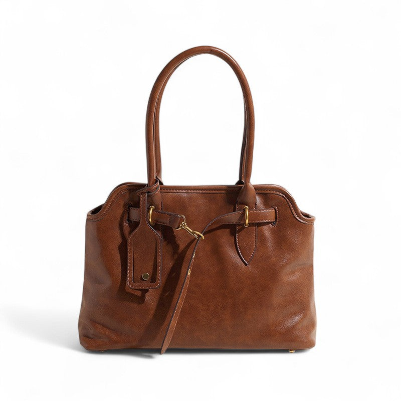 Polished Sleek Leather Shoulder Bag