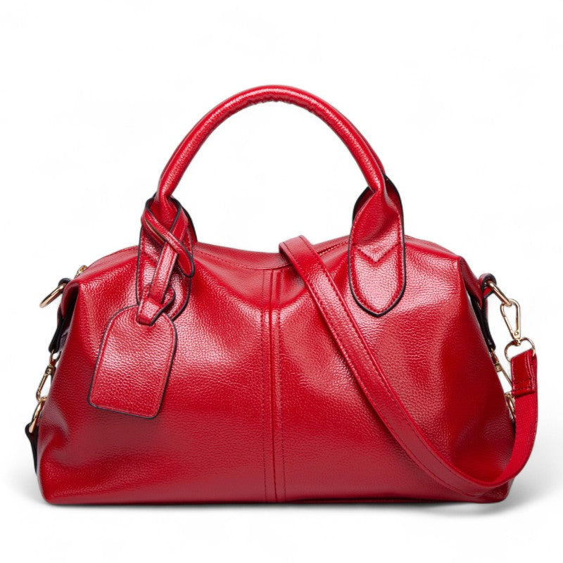 Understated Textured Leather Bag with Removable Strap