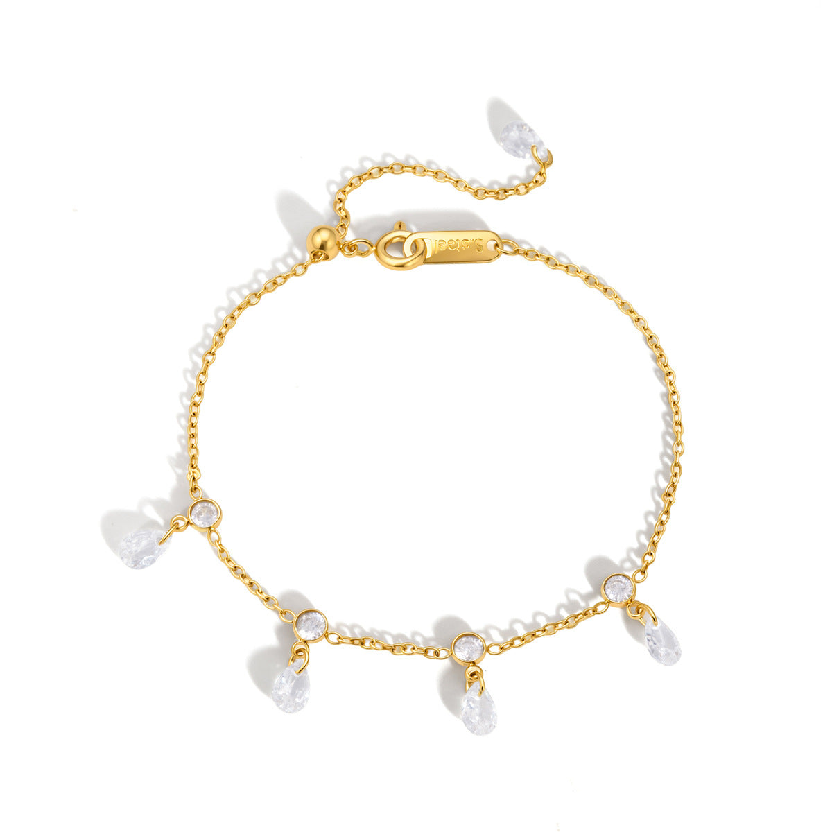 Stainless Steel Bracelet with Droplet Detail