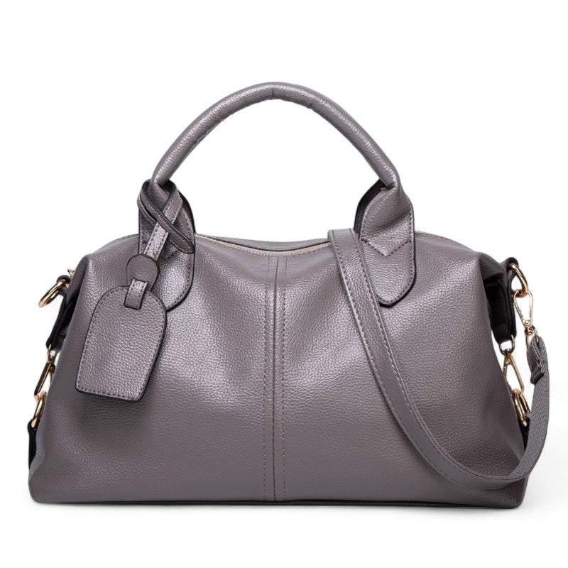 Understated Textured Leather Bag with Removable Strap