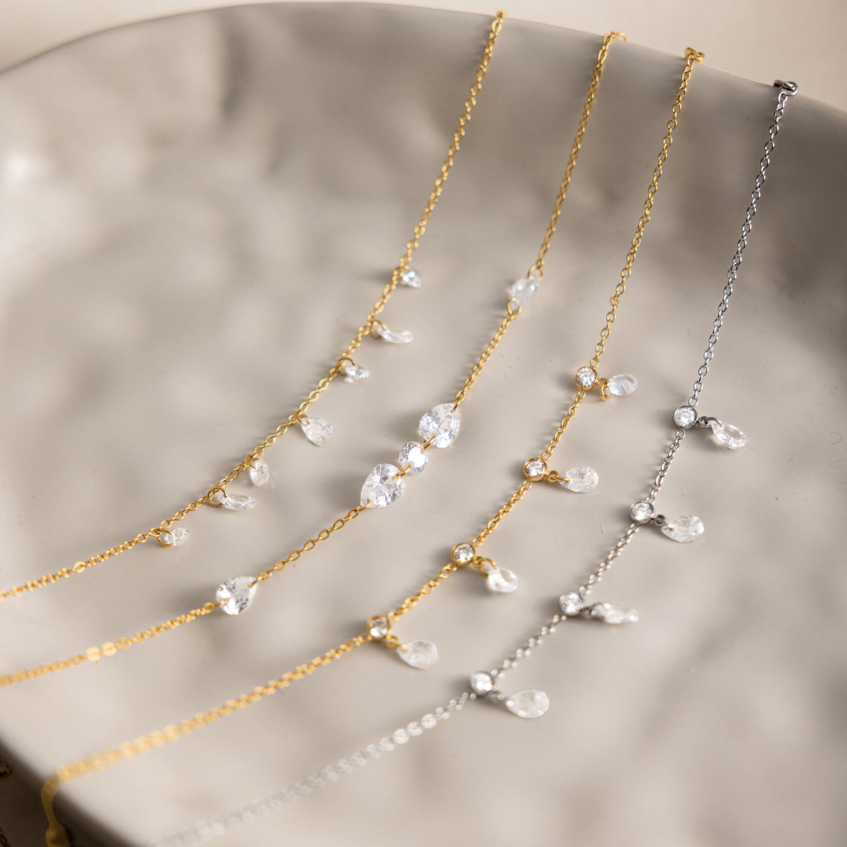 Stainless Steel Bracelet with Droplet Detail