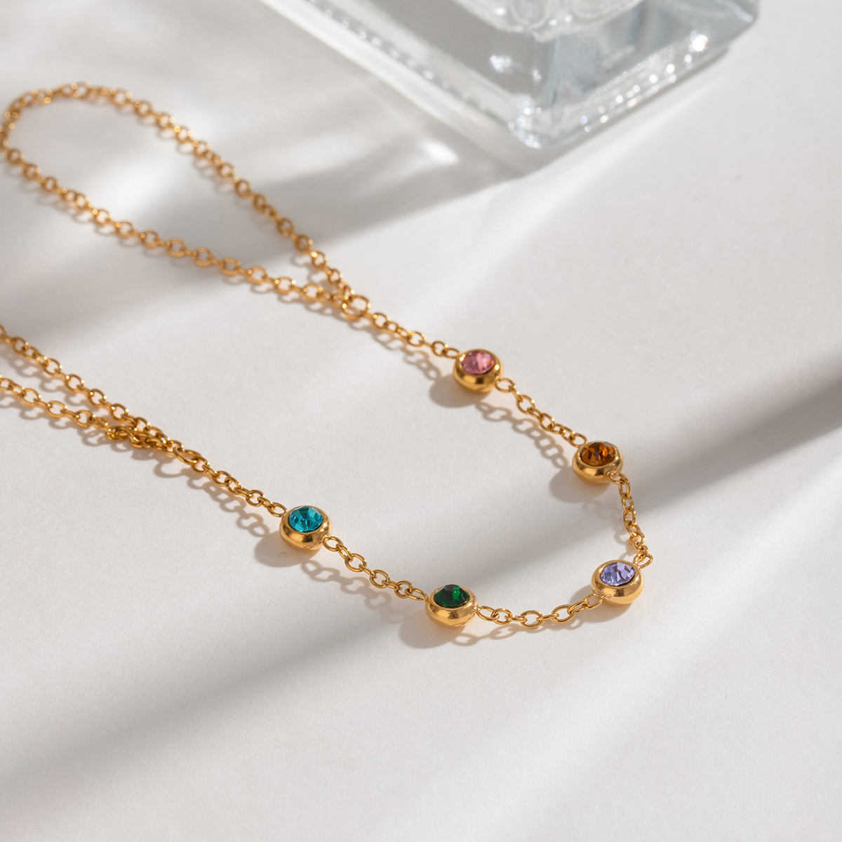 Stainless Steel Bracelet with Crystal Detail