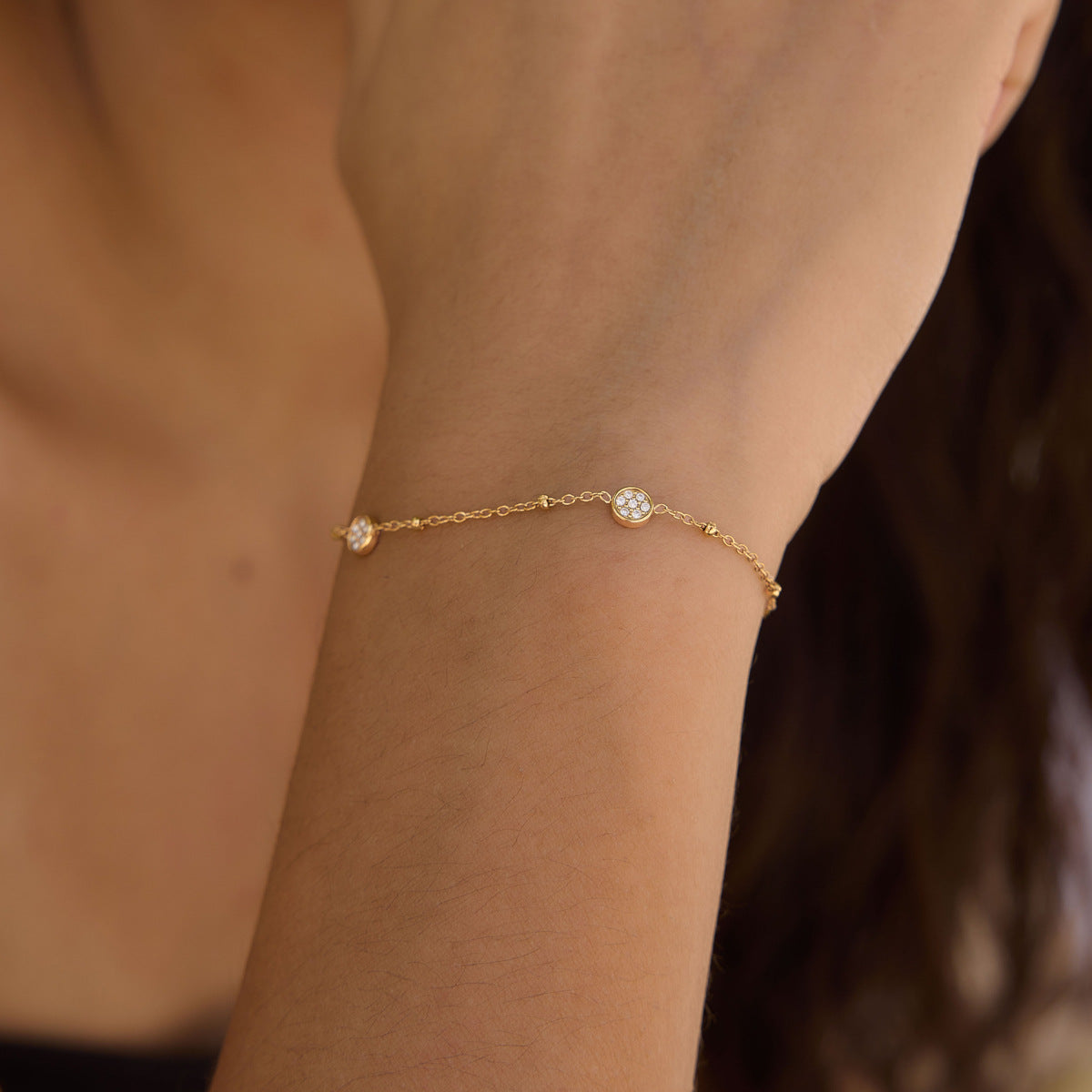 Stainless Steel Bracelet with Station Detail
