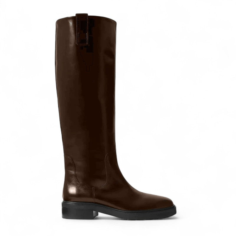 Refined Smooth Leather Riding Boots