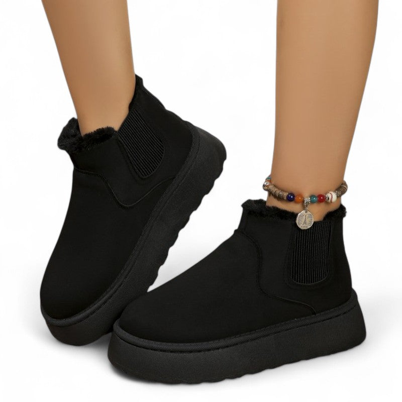 Effortless Shearling-Lined Boots with Elastic Gore