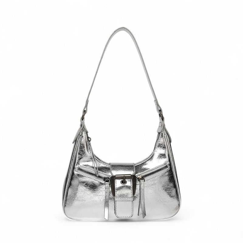 Heritage-Inspired Aged Leather Shoulder Bag