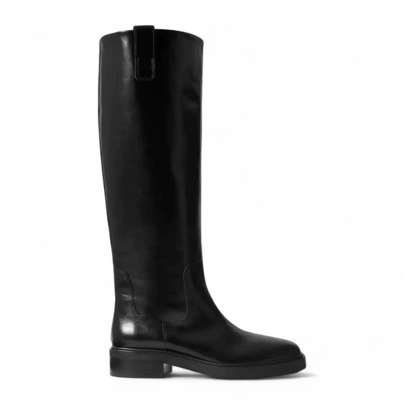 Refined Smooth Leather Riding Boots