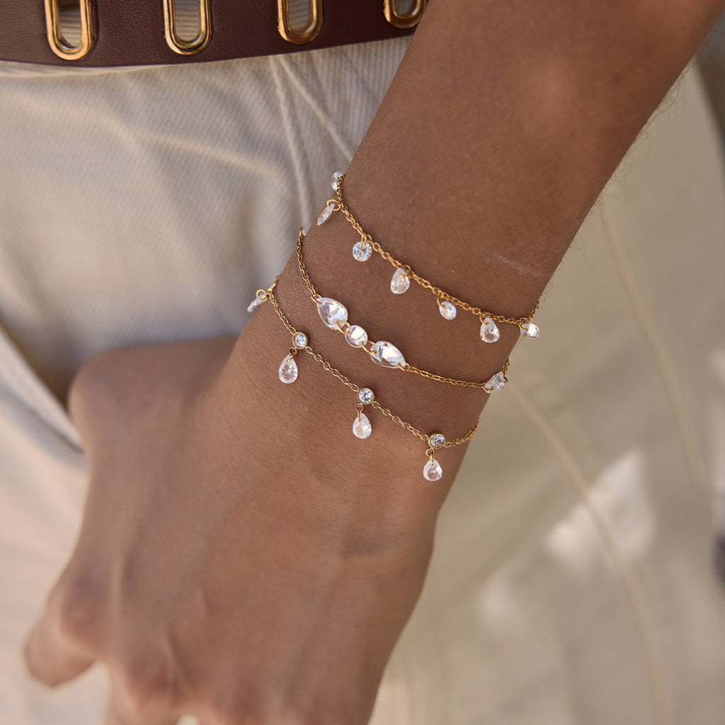 Stainless Steel Bracelet with Droplet Detail