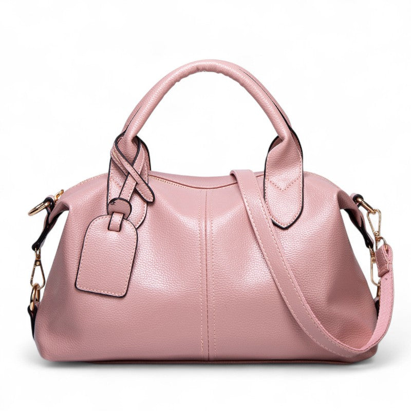Understated Textured Leather Bag with Removable Strap