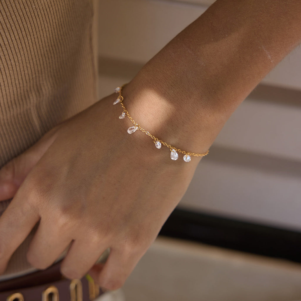 Stainless Steel Bracelet with Droplet Detail