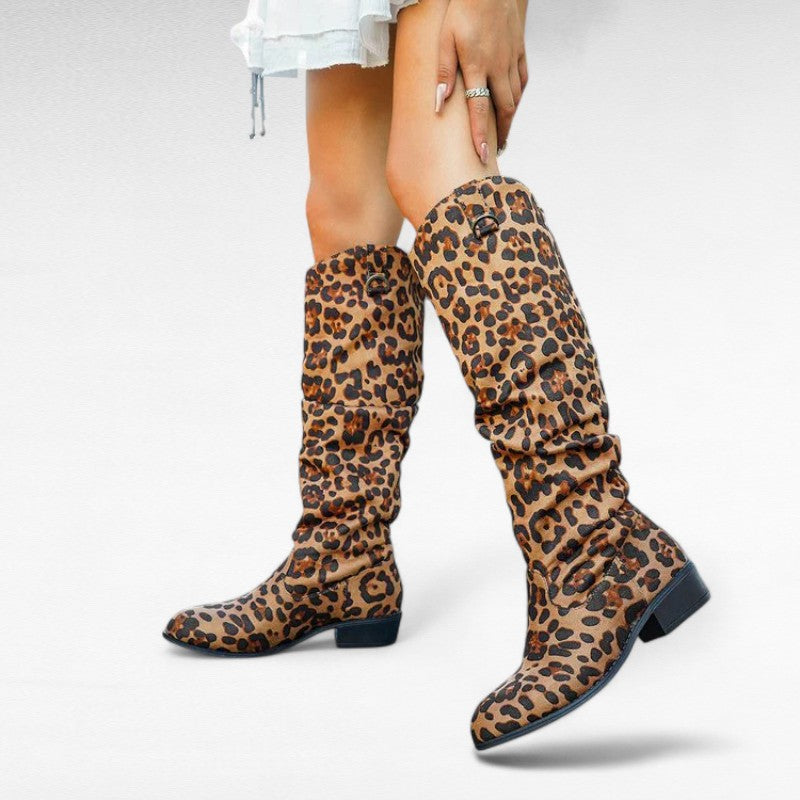 Untamed Kestrel Leopard-Print Tall Western Boots