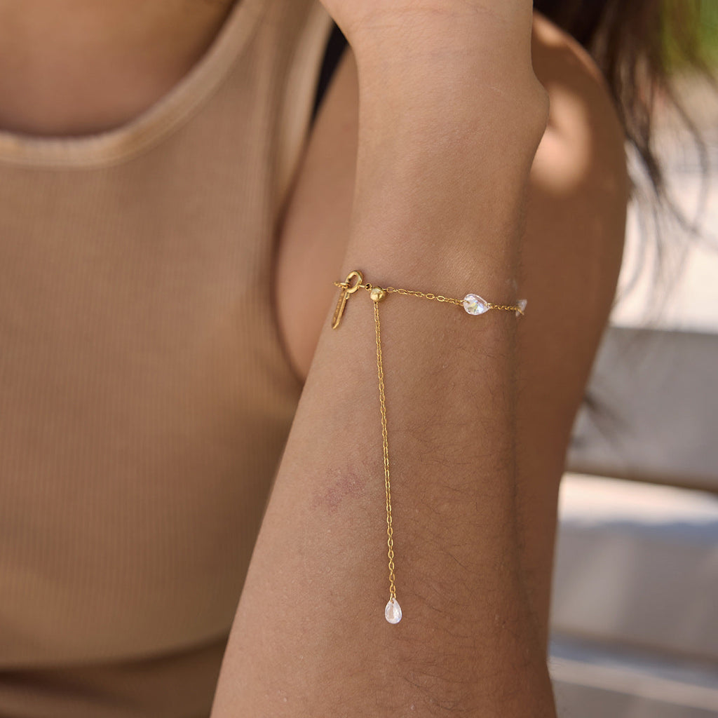 Stainless Steel Bracelet with Droplet Detail
