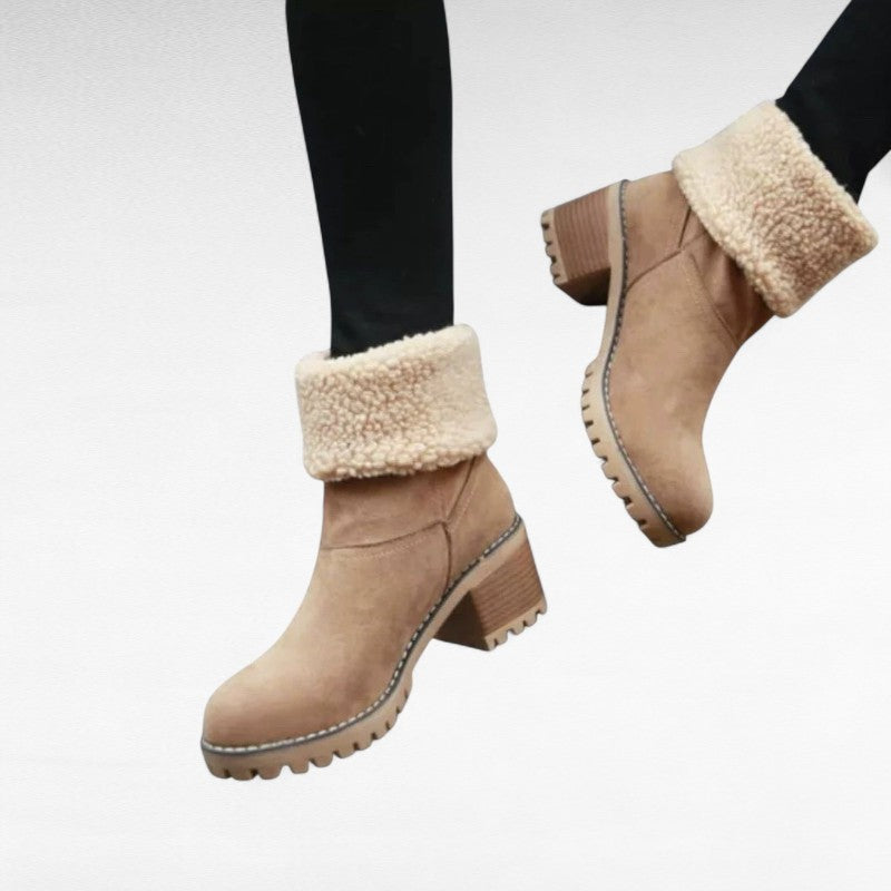 Effortless Round-Toe Shearling-Lined Booties