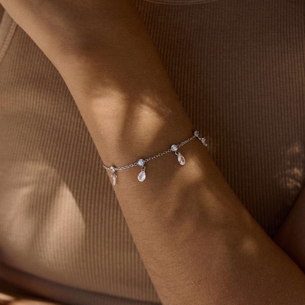 Stainless Steel Bracelet with Droplet Detail