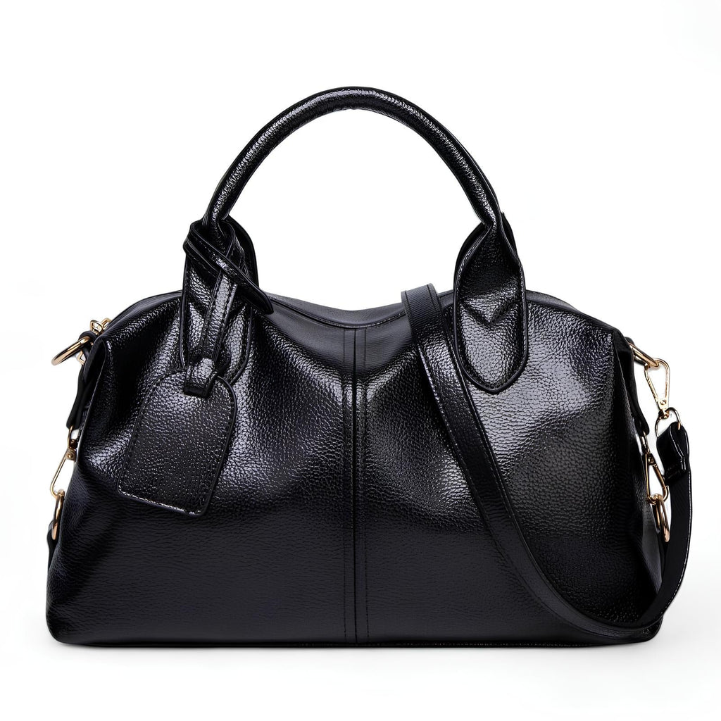 Understated Textured Leather Bag with Removable Strap