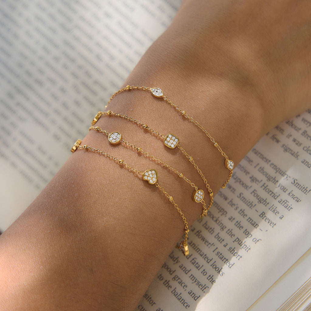 Stainless Steel Bracelet with Station Detail