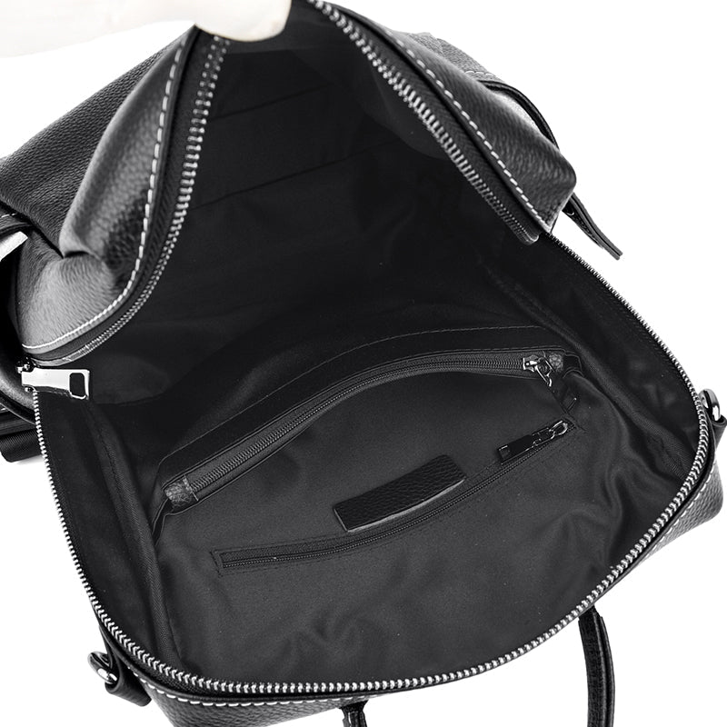 Genuine Leather Backpack with Polished Detail